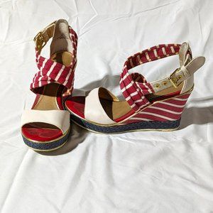 Sperry Red, White, & Blue Platform Sandals Size 6